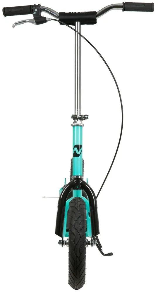 Самокат внедорожный Novatrack ручной тормоз V-brake,  мягкая накладка на руле (до 100кг) (бирюзовый)