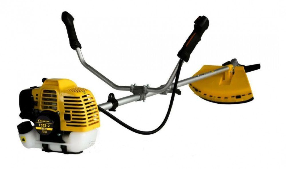 Мотокоса CHAMPION T333-2 (0.9кВт/1, 23л.с,  леска Ø2, 4мм + нож,  разборная штанга 6, 4кг)