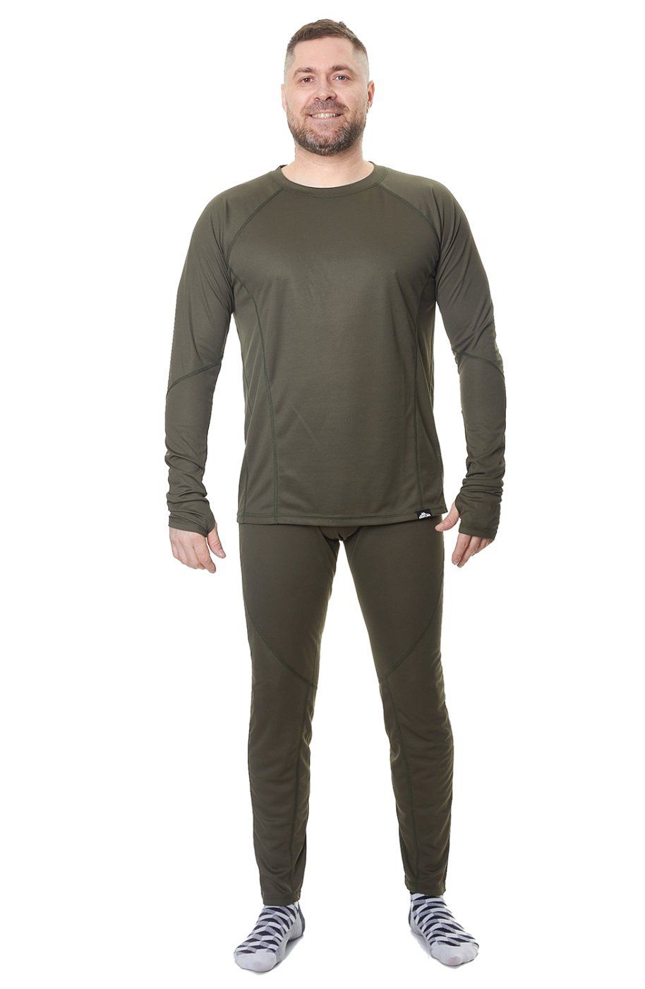 Термобелье мужское "Inzer (Инзер)" (полиэстер,  графит/хаки) р-р 56-58 рост 182-188