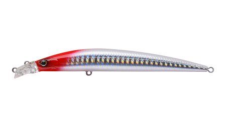 Воблер Минноу Strike Pro Top Water Minnow 130,  130 мм,  15 гр,  Загл. 0, 1м.-0, 7м.,  Плавающий,  цвет: 022PPP-713 Redhead Silver,  (JL-158F#022PPP-713)