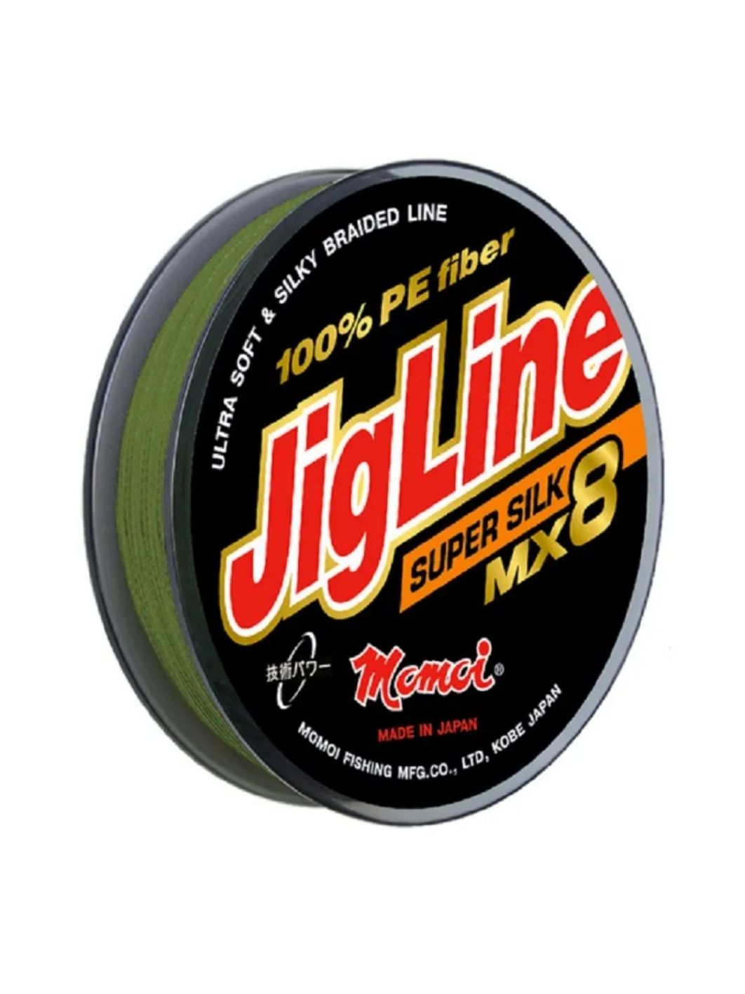 Шнур JigLine MX 8 Super Silk 0, 12 мм, 10 кг, 100 м хаки