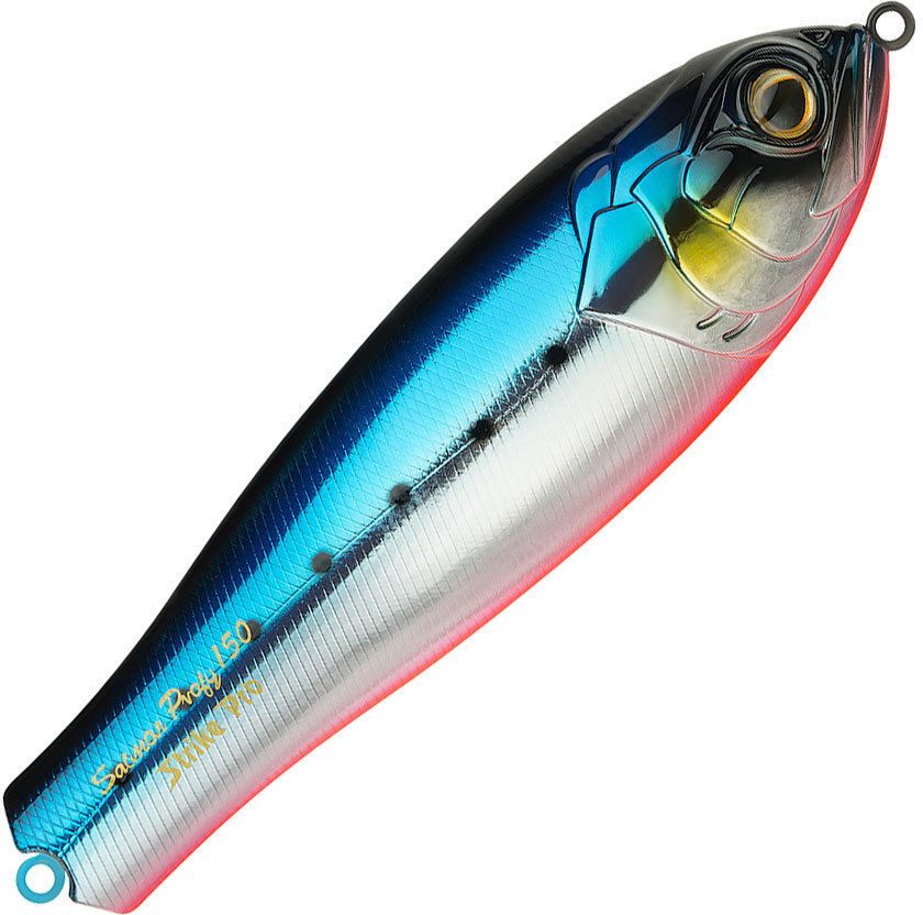 Блесна колеблющаяся Strike Pro Salmon Profy 115,  115 мм,  45 гр,  Тройник,  цвет: A234-SBO-LU Blue Back Silver OB Fluo,  (PST-03A#A234-SBO/A234-SBO)