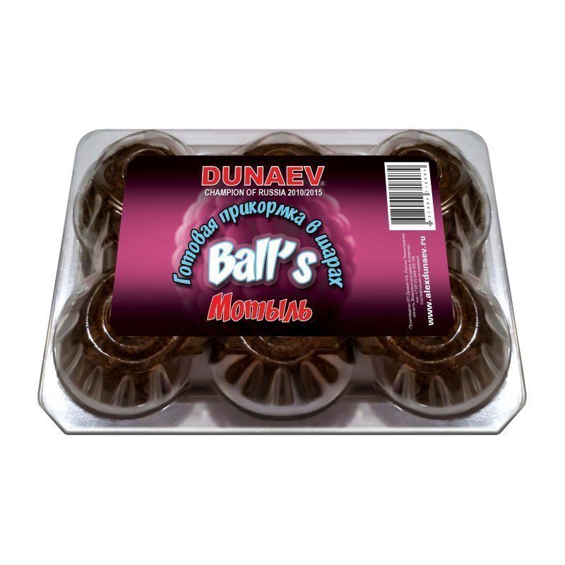 Прикормка "DUNAEV BALLS" 0, 75кг Мотыль  