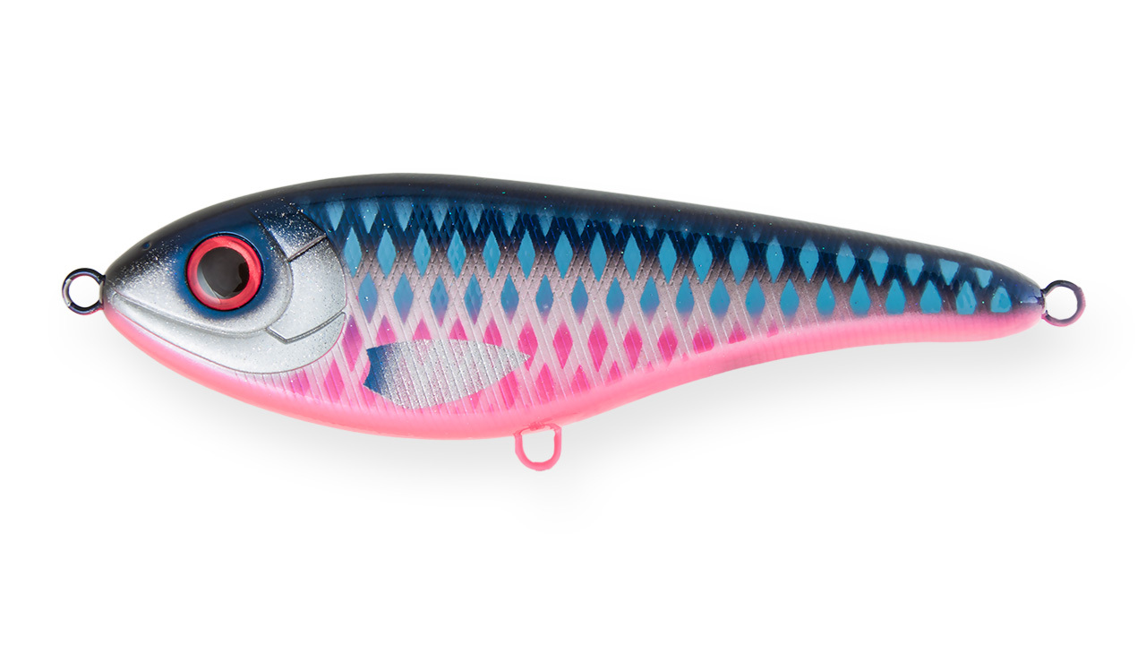 Воблер Джеркбейт Strike Pro Buster Jerk II Shallow Runner,  120 мм,  37 гр,  Загл. 0, 3м.-2, 0м.,  Медленно всплывающий,  цвет: C536F Hot Mascara,  WOLF COLOR,  (EG-049#C536F)