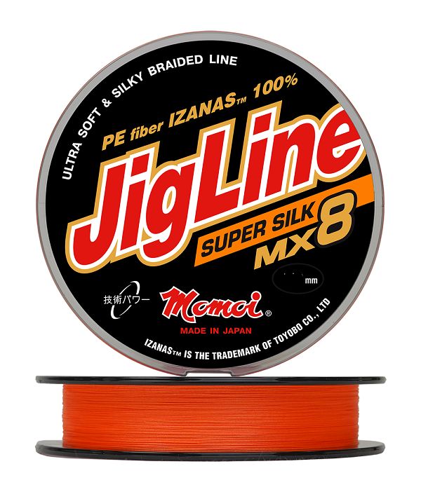 Шнур JigLine MX 8 Super Silk 0, 08 мм, 6, 2 кг, 100 м оранжевый