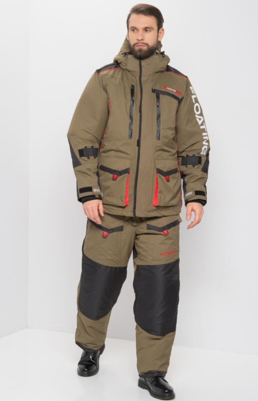 Костюм зимний поплавок Huntsman Siberia Floating,  ткань Breathable,  до -45°С,  цвет Хаки/Черный (Размер:48-50,  Рост:176)
