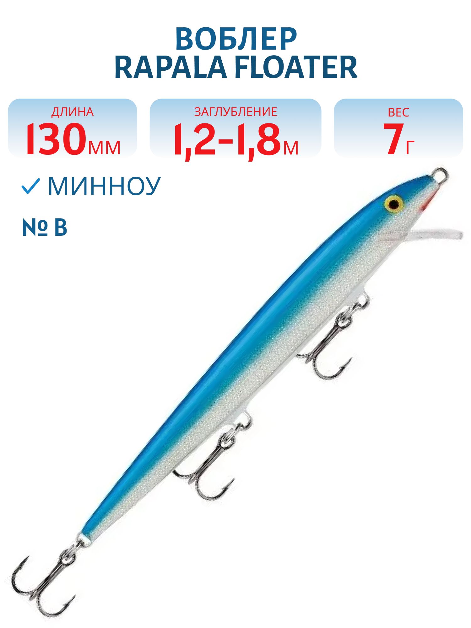 Воблер Rapala Original Floater 13 /B