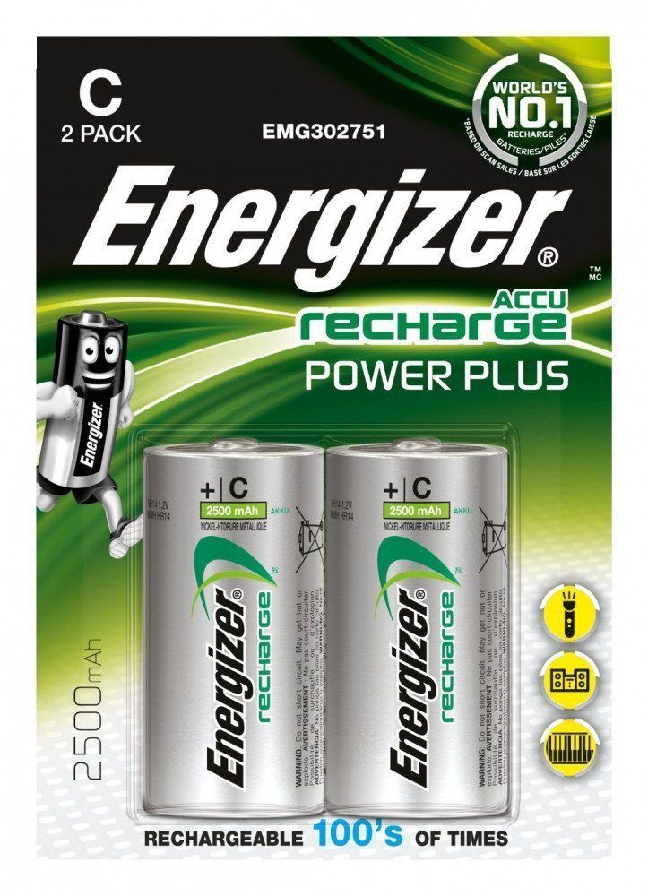 Аккумулятор 1.2В,  2500mA,  ACC (LR14) BL2 Ni-Mh Energizer (2шт.) E300321800