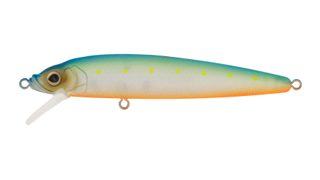 Воблер Минноу Strike Pro Alpha Minnow 95,  95 мм,  9 гр,  Загл. 0, 6м.-1, 6м.,  Плавающий,  цвет: S056C Blue Mat Transparent Milk,  (EG-034F#S056C)