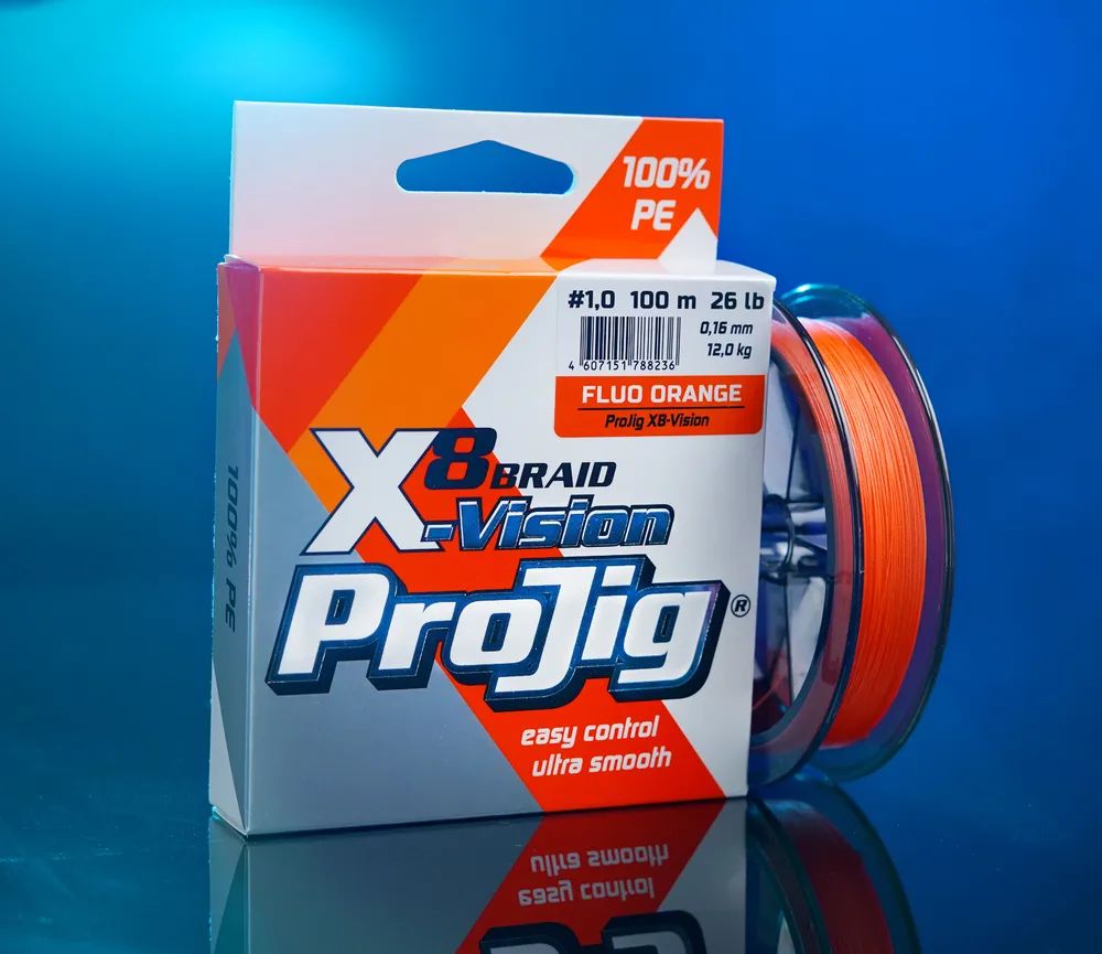 Шнур ProJig X8-Vision 0, 18 мм,  14, 0 кг,  150 м,  оранжевый