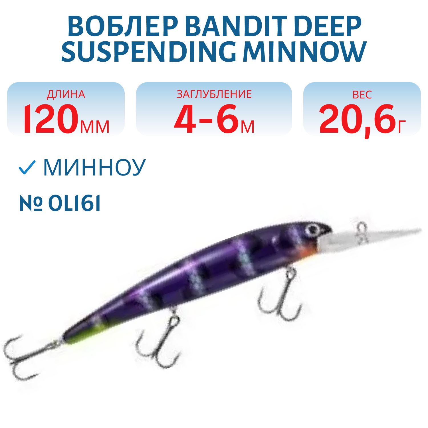 Воблер BANDIT DEEP SUSPENDING MINNOW OL161