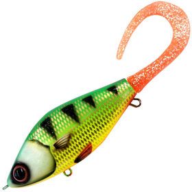 Воблер Джеркбейт Strike Pro Guppie Jr,  110 мм,  70 гр,  Загл. 0, 5м.-3, 0м.,  Тонущий,  цвет: A382F Green Perch,  WOLF COLOR,  (EG-208A#A382F)