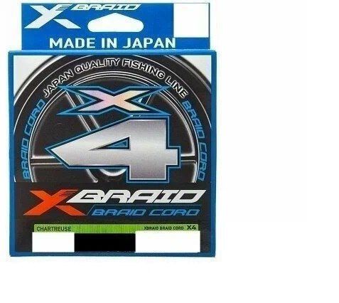 Шнур YGK X-Braid Braid Cord X4 150m Chartreuse #2.5,  0.265мм,  35lb,  15.8кг