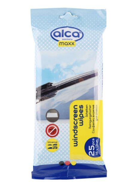 Салфетки влажные ALCA для стекол (810230) (25шт.)