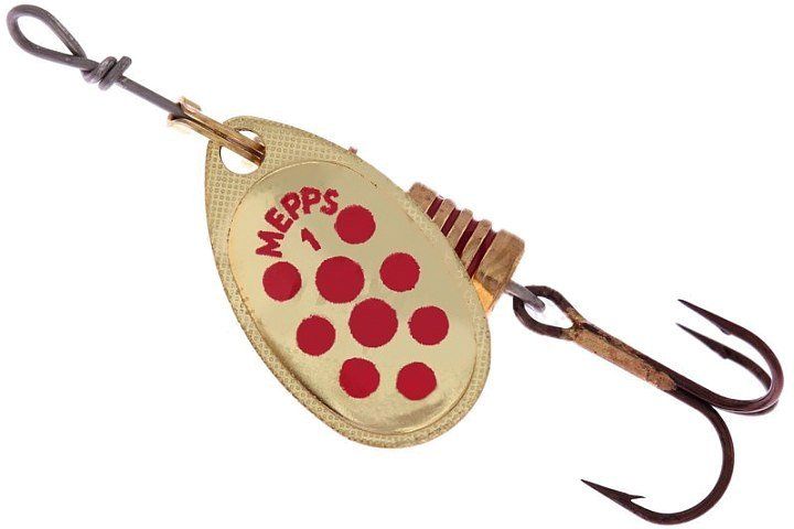 Блесна вращающаяся Mepps "Aglia PTS 1 Gold/Red dots