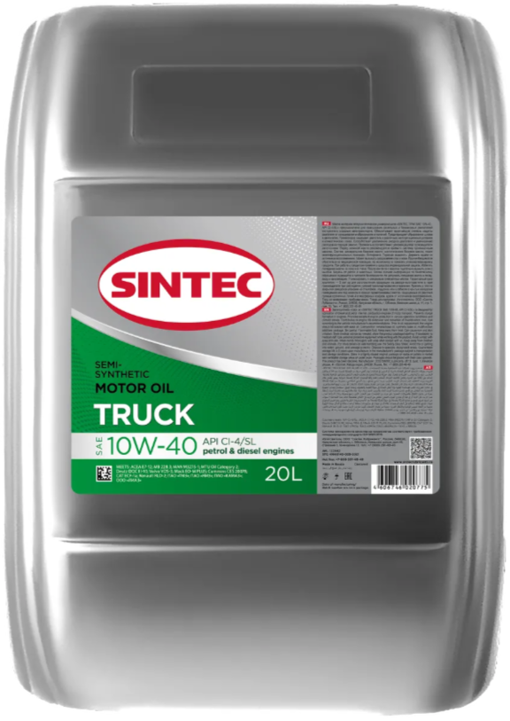 SINTEC Truck 10W40 API CI-4/SL 20L полусинтетическое моторное масло