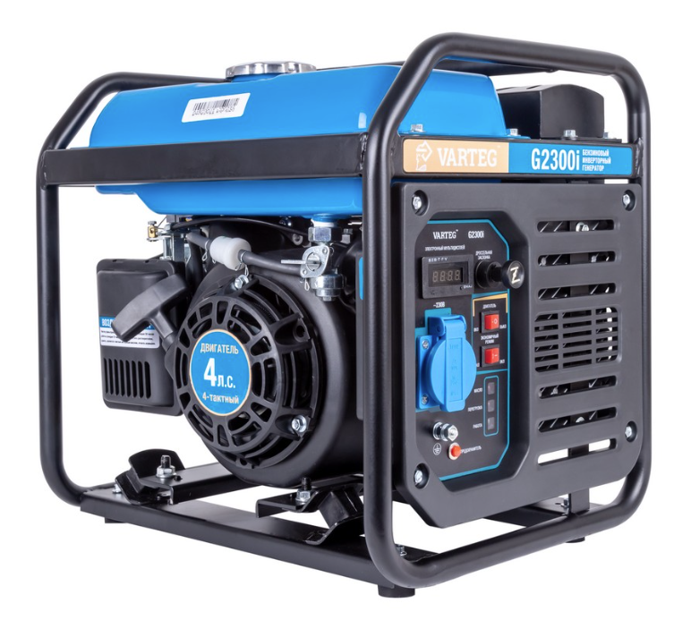 Электрогенератор бензиновый инверторный VARTEG G2300i (2.0/2.2кВт,  220В,  4 л.с.,  21кг)