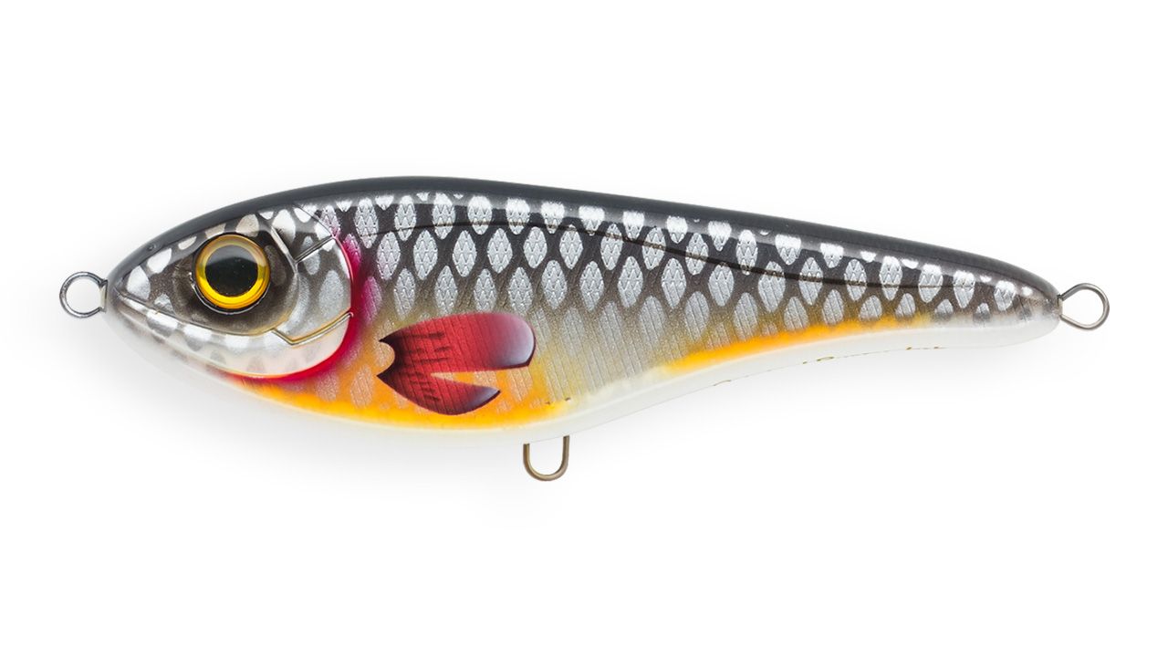 Воблер Джеркбейт Strike Pro Buster Jerk Shallow Runner,  150 мм,  64, 5 гр,  Загл. 1, 0м.,  Медленно всплывающий,  цвет: C649F Grey Roach,  WOLF COLOR,  (EG-048S#C649F)