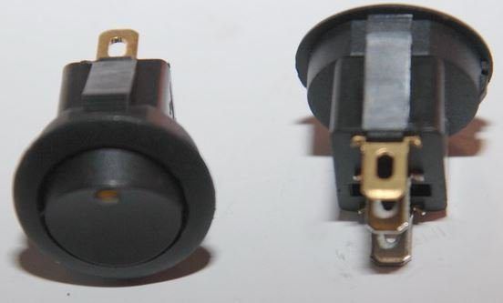 Выключатель тумблер MIRS-101E-8C/D (12V, 16A) желтый (круглый)