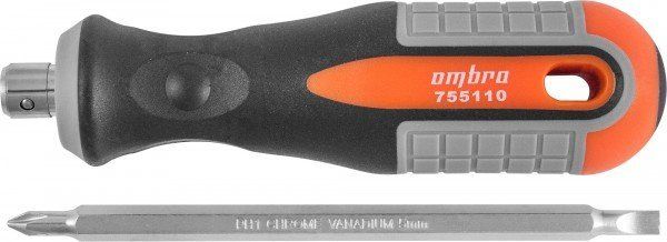Отвертка PH1*SL5 (100мм) двухсторонняя ROUND GRIP OMBRA 755110