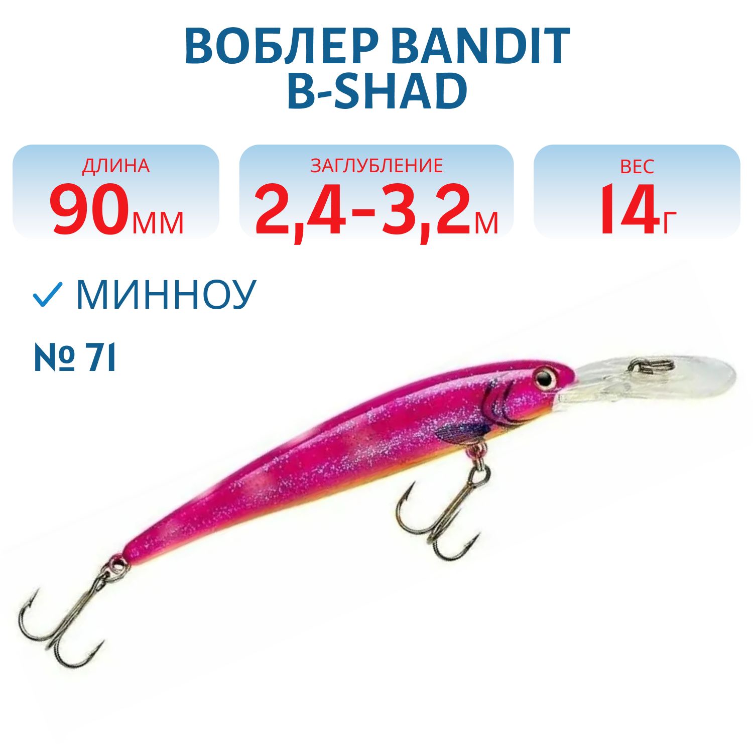 Воблер BANDIT B-SHAD 71