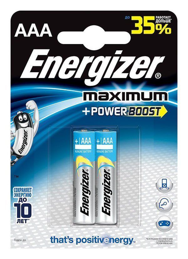 Батарейка LR3 (AAA) BL2 алкалиновая Alkaline Maximum Power Boost Energizer 638397/мототехника/