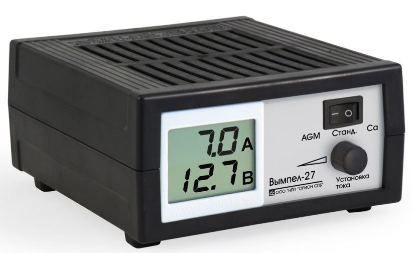 Зарядное устройство Вымпел-27 (автомат,  0-7А,  14, 1/14, 8/16В,  ЖК индикатор)