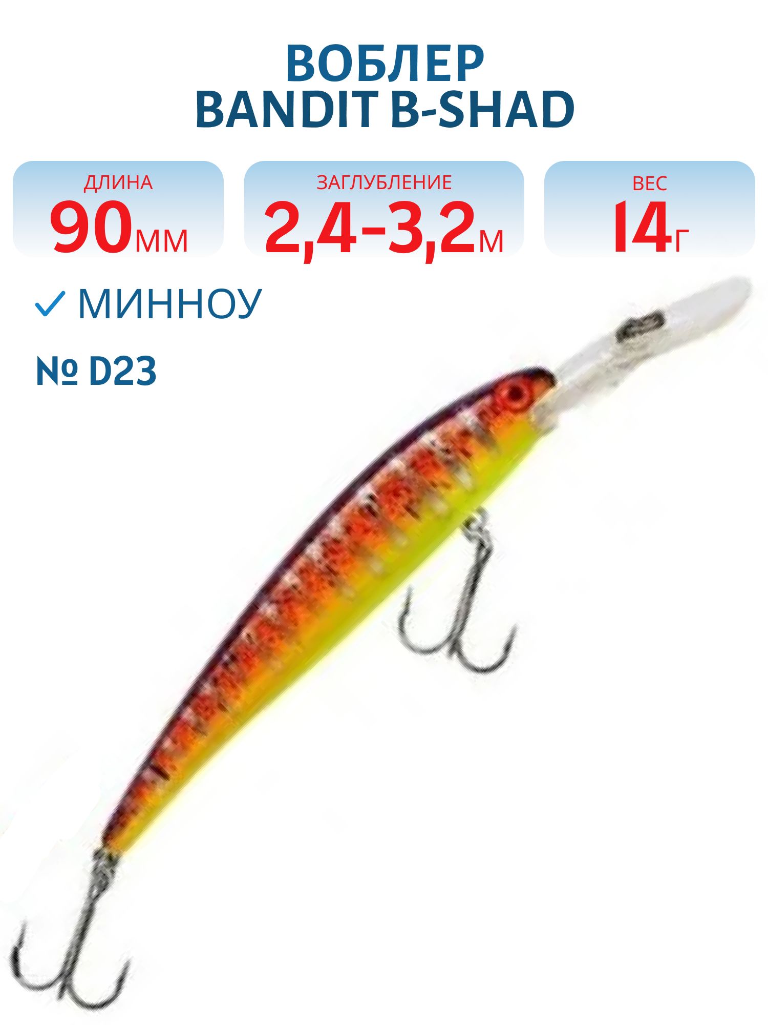 Воблер BANDIT B-SHAD D23