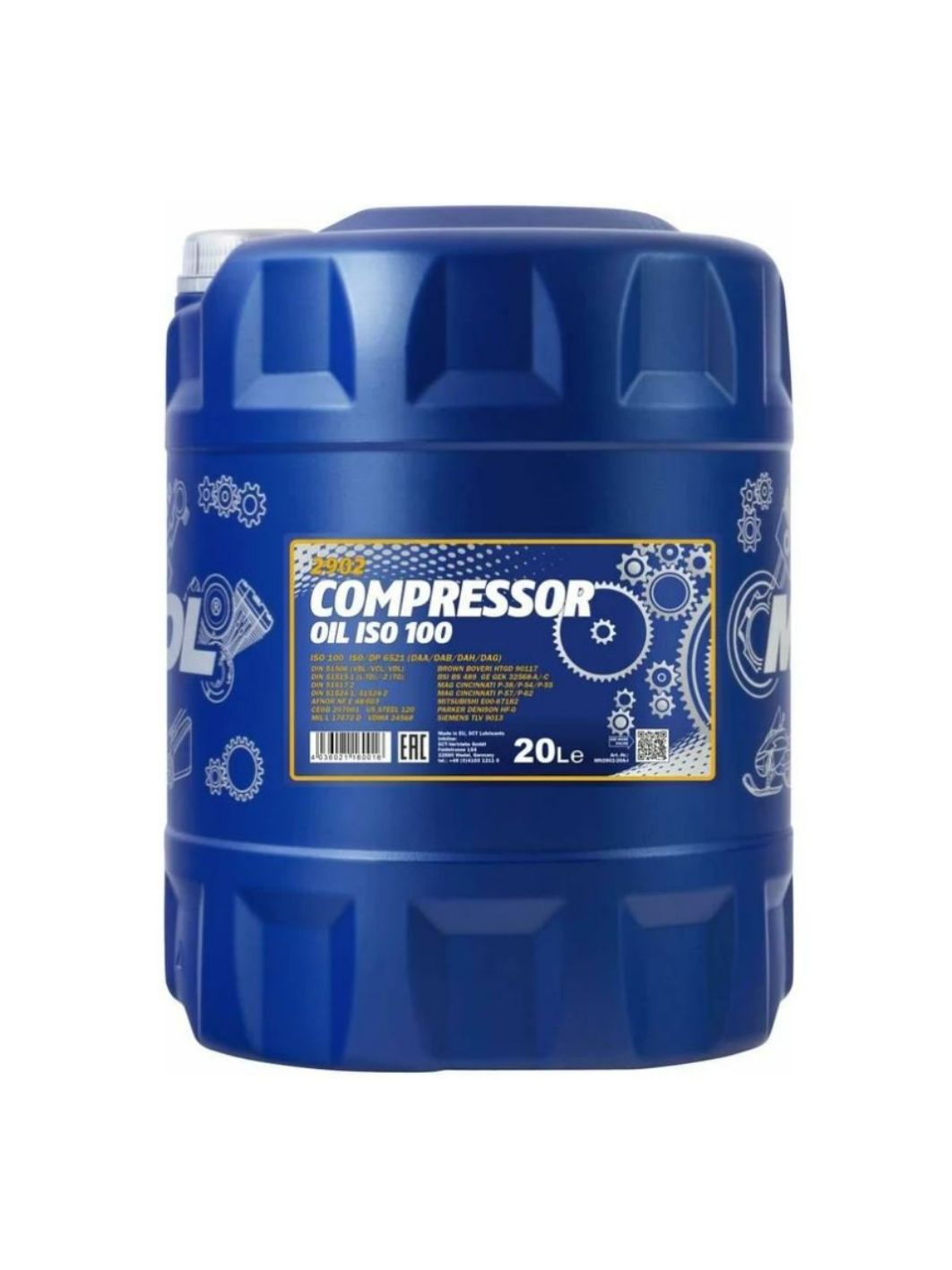 MANNOL Compressor Oil ISO 100 2902 20л компрессорное масло
