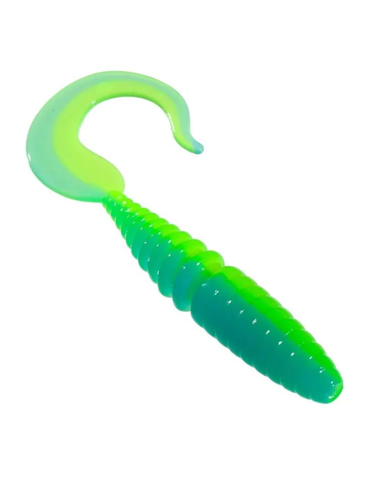 Приманка ZUB-TWIST 150мм(5, 9")-4шт,  (цвет 020) синий верх - желтый низ