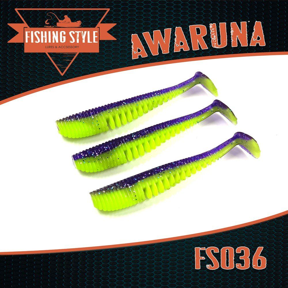 Силиконовая приманка AWARUNA 3, 5"(88 мм) уп.6 шт.#036 Violet Lime