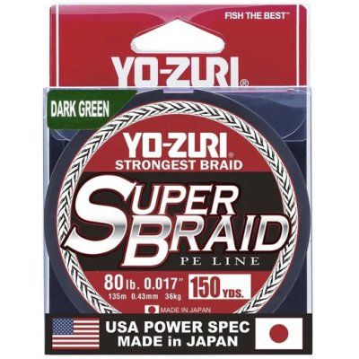 Шнур плетёный Yo-Zuri PE Super Braid 135м Dark Green 40Lbs (0.32мм)