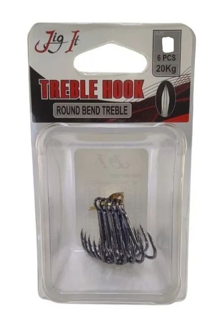 Тройник JIG IT Round bend treble hooks,  7 шт/уп. №10