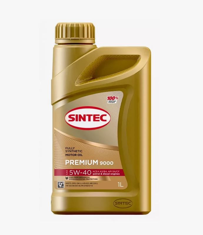 SINTEC PREMIUM 9000 5W40 A3/B4 1L синтетическое моторное масло