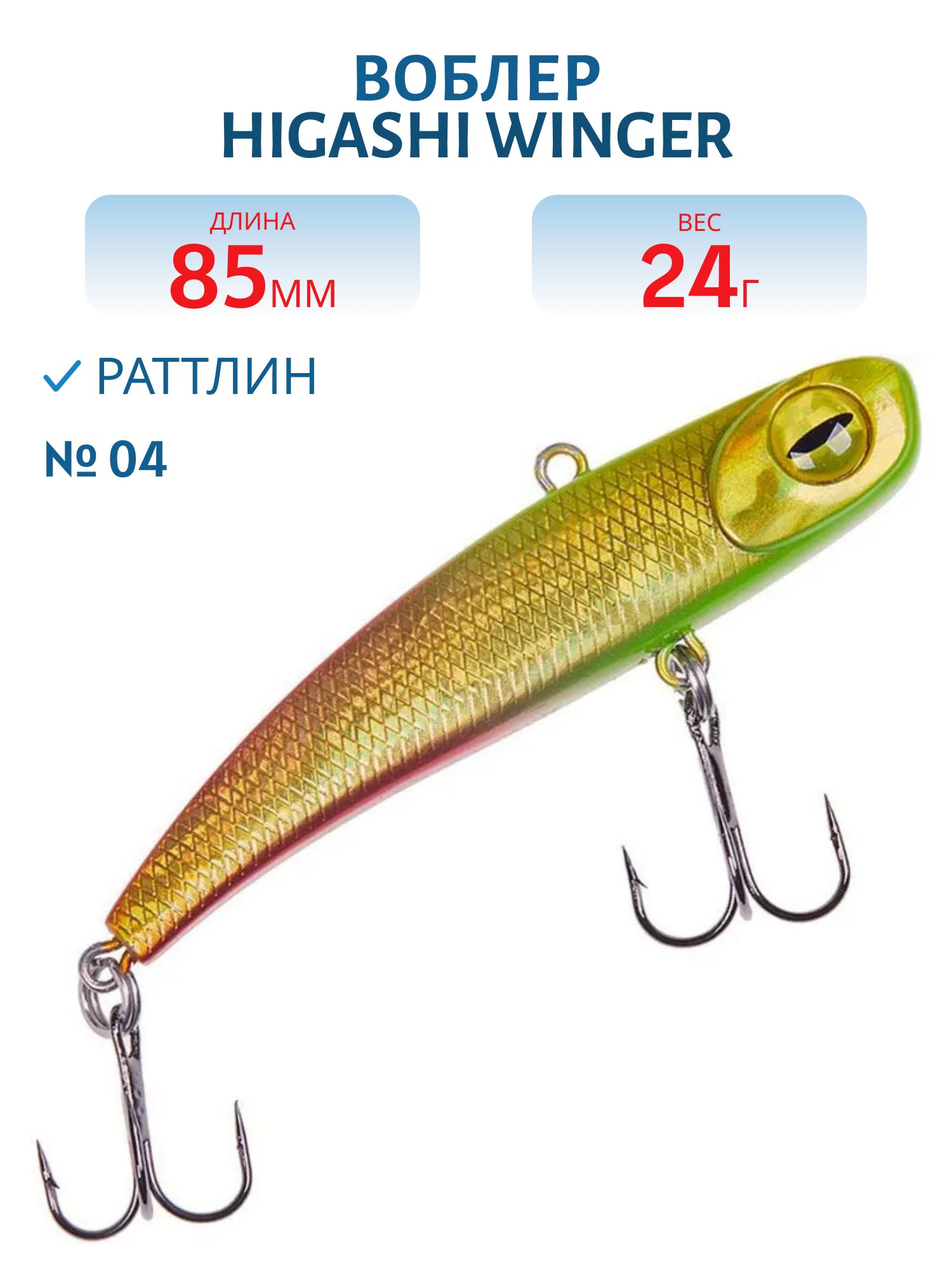 Раттлин HIGASHI Winger 85mm 24g (#04)