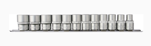 Набор головок 1/2" 12-гранных (12пр.) 10-24мм на планке Thorvik S13S1212SM