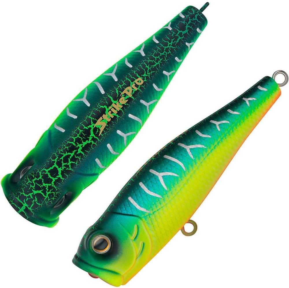 Воблер Поппер Strike Pro Bubble Pop 65,  65 мм,  8 гр,   цвет: A223S-RP Pearl Mat Tiger,  (EG-046#A223S-RP)