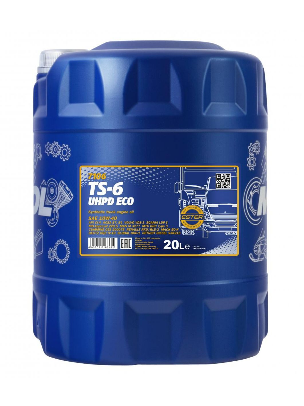 MANNOL TS-6 UHPD 10W40 Eco 7106 20л синтетическое моторное масло