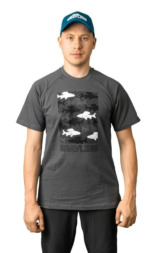 Футболка GRAYLING Fishes(Фишс)(хлопок,  графит) GTS-05GRT р-р M