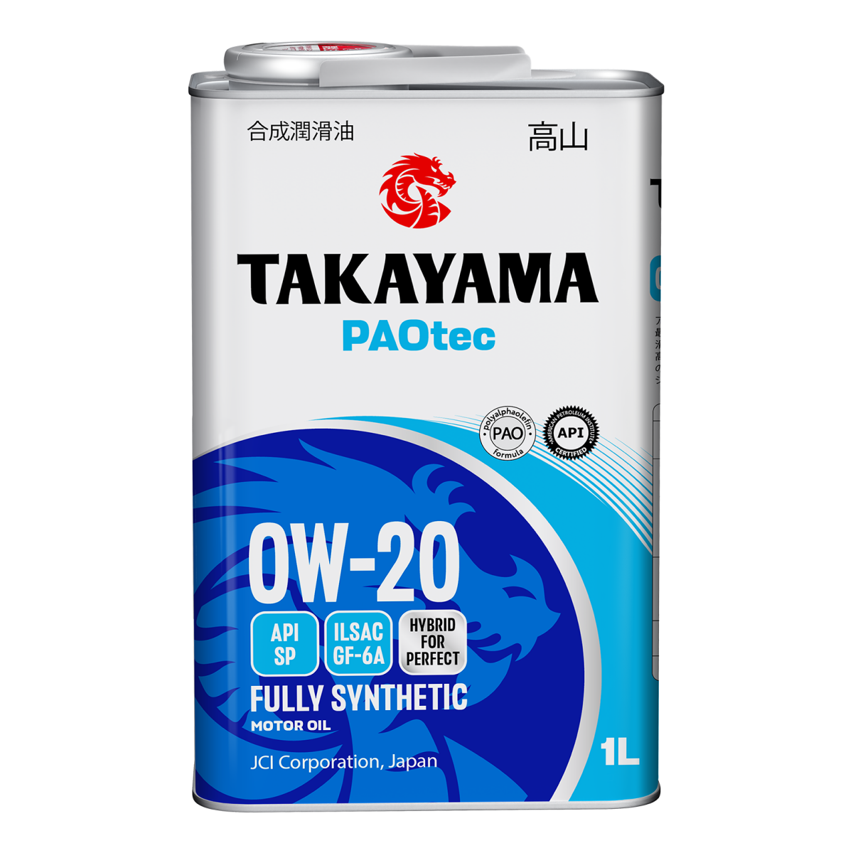 TAKAYAMA PAOtec SAE 0W20 ILSAC GF-6A API SP 1л синтетическое моторное масло