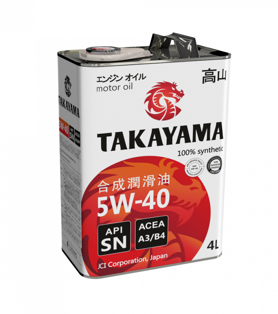 TAKAYAMA ADAPTEC SAE 5W40 API SN/CF 4л синтетическое моторное масло