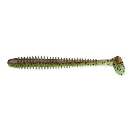 Приманка съедобная Keitech Swing Impact 4.5" #401 Green Pumpkin / Chartreuse