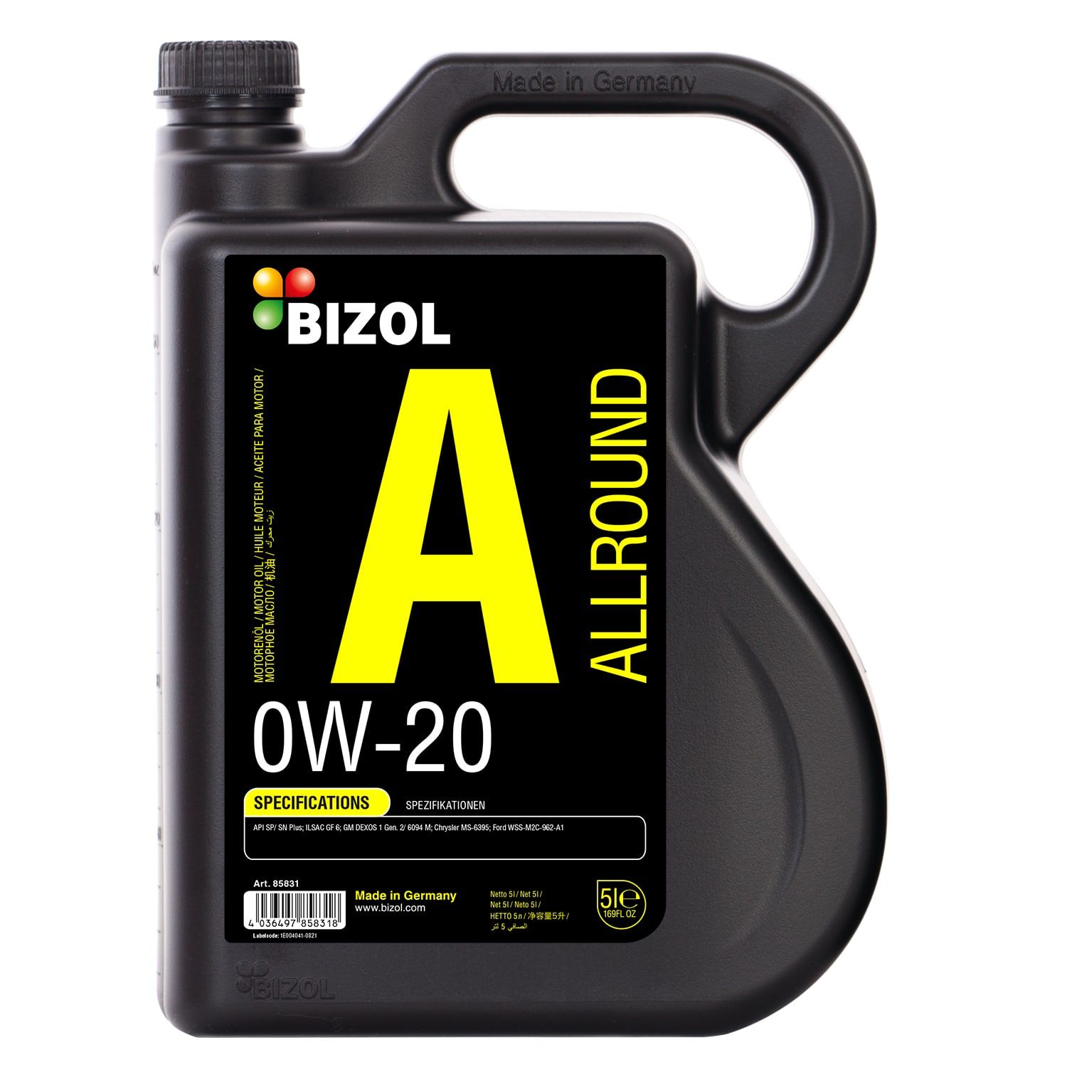 BIZOL Allround 0W20 SP GF-6A 5л синтетическое моторное масло