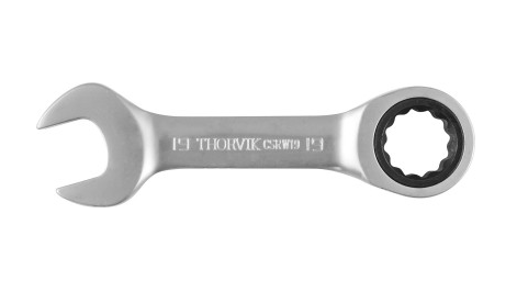 Ключ комбинированный трещоточный короткий 19мм Thorvik CSRW19
