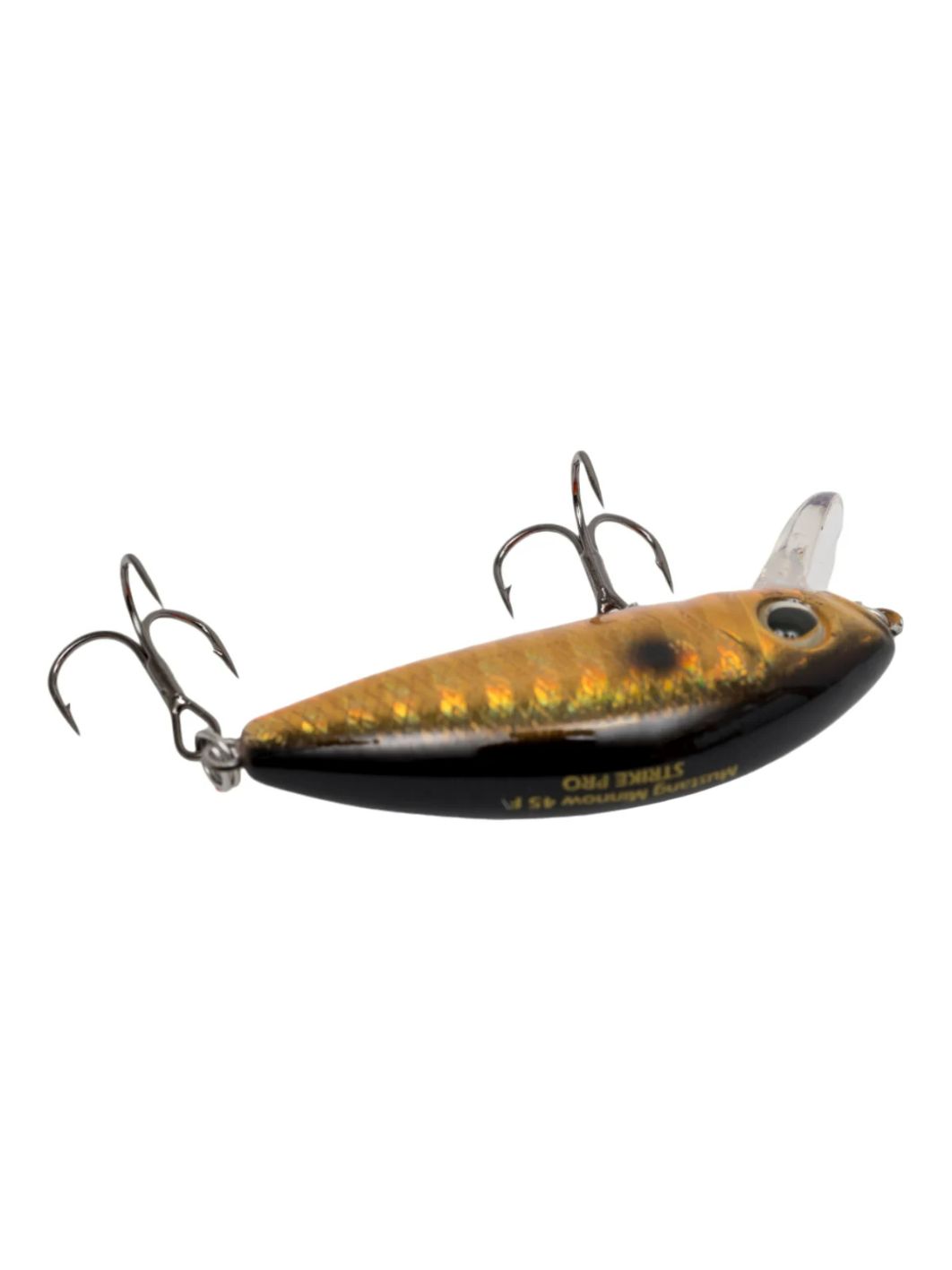 Воблер Минноу Strike Pro Mustang Minnow 45,  45 мм,  4, 5 гр,  Загл. 0, 2м.-0, 5м.,  Плавающий,  цвет: 613-713 Black Back Smoked OB,  (MG-002F#613-713)