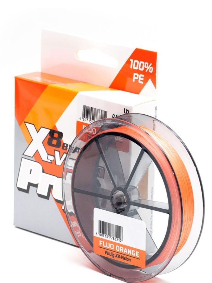 Шнур ProJig X8-Vision 0, 30 мм,  25, 0 кг,  150 м,  оранжевый