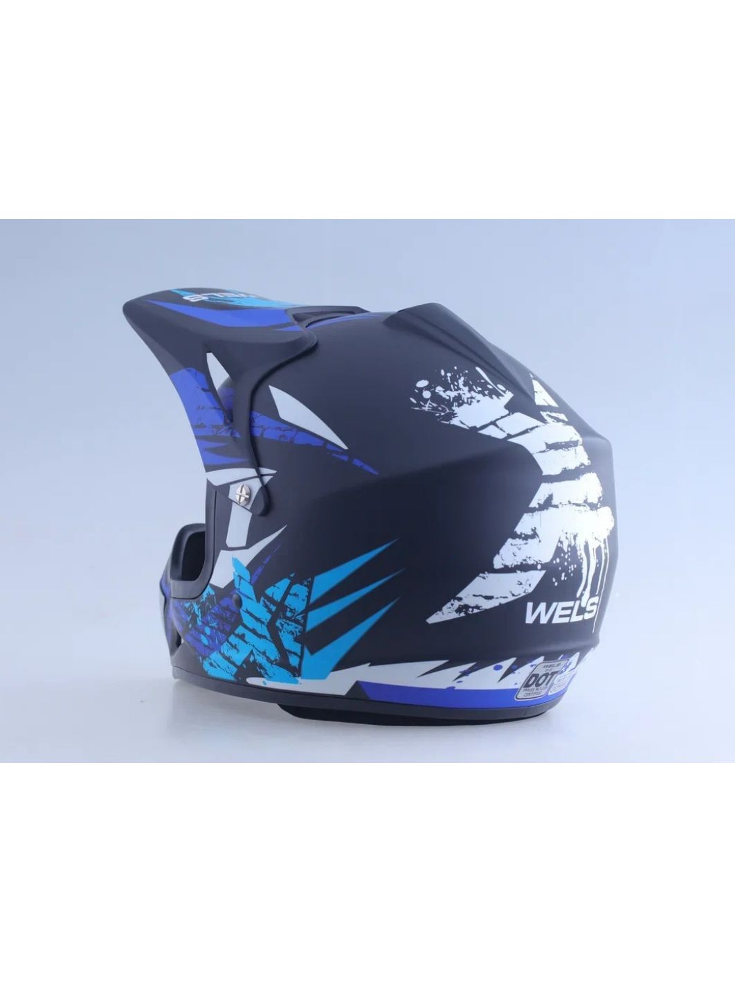 Шлем детский кроссовый WELS BLD-818 черный/синий матовый S