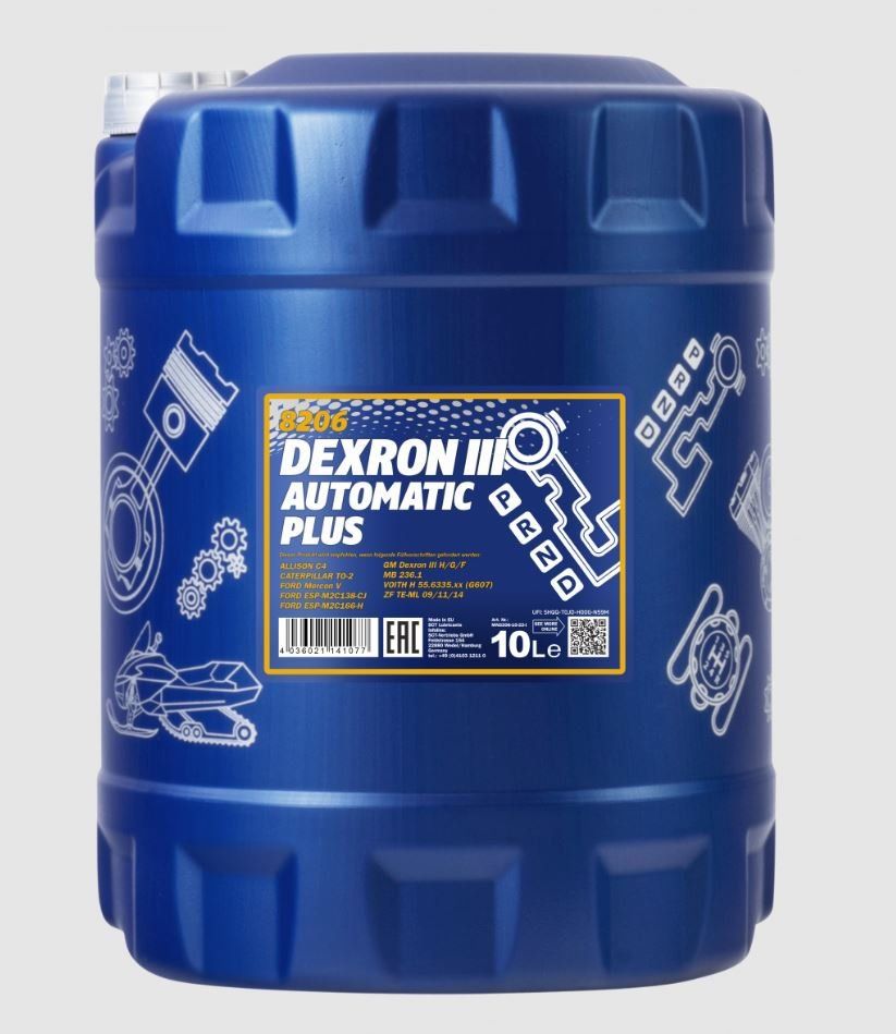 MANNOL ATF Dexron III Automatic Plus 8206 10л трансмиссионное масло