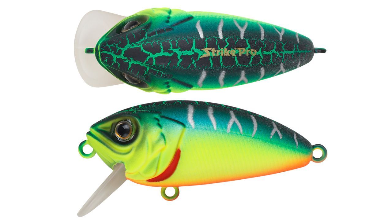 Воблер Крэнк Strike Pro Stumpy Fly 40,  42 мм,  4, 5 гр,  Загл. 0, 1м.-0, 3м.,  Плавающий,  цвет: A223S-RP Pearl Mat Tiger,  (EG-134#A223S-RP)