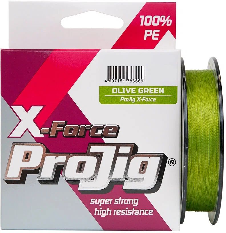Шнур ProJig X-Force 0, 12мм 8, 0 кг 100м хаки